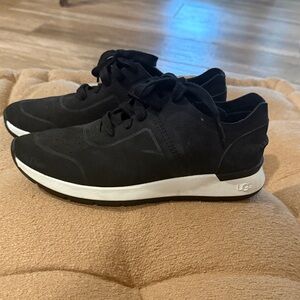 UGG Women's Black Adaleen Sneakers with White Sole